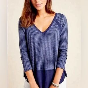 Anthropologie ‘eri and ali’ Soft Waffle Knit V-Neck - XS